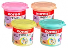 Hmota modelovací Kores Magic Clay 4 x 40 g, pastelové barvy