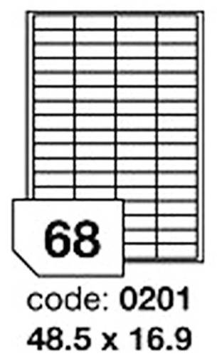 Etikety univerzální Rayfilm 48,5 x 16,9 mm, bílé, 100 listů