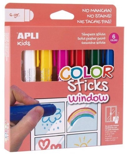 Barva na sklo Apli Color Sticks Window,6 barev
